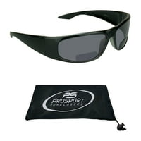 Bifokalne sunčane naočale za muškarce i žene u crnom okviru sa sivim lećama