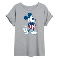 Majica sa zastavom Disnei-Americana-Miki savršena je majica za juniore s istaknutim mišićima
