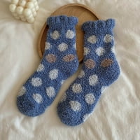 ženske zimske čarape s printom na točkice jesenske zimske čarape srednje duljine koraljno izolirane čarape za slatka stopala Mornarska