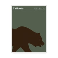 Zaštitni znak likovna umjetnost 'Kalifornijski grizzly medvjed' platno umjetnost po zbirci tiska - umjetnik