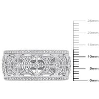 Carat T.W. Dijamantni 10KT bijelo zlato Openwork Wide Filigree prsten