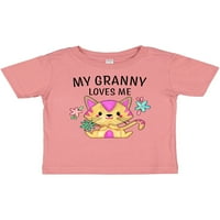 Preslatka majica moja baka me voli sa slatkim mačićem i cvijećem kao poklon za dječaka ili djevojčicu