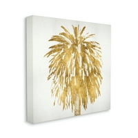 Stupell Industries Gold Glam Tropska palma preko neutralnog platna zidna umjetnost, 17, dizajn Kate Bennett