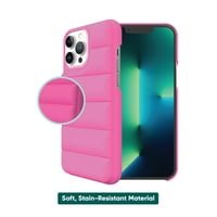 onn. Puffer meka futrola za telefon za iPhone Pro Ma i iPhone Pro Ma - ružičasta