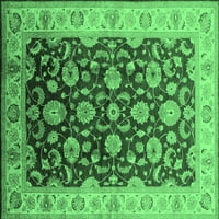 Tradicionalne prostirke za sobe u pravokutnom orijentalnom stilu smaragdno zelene boje, 4' 6'