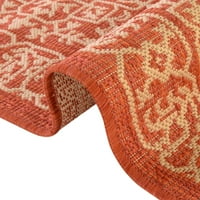 Jedinstveni tkalački stan po cijelom obodu unutarnjeg i vanjskog botaničkog tepiha terakota bež 5' 3 8 ' pravokutni obrub tradicionalni