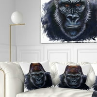 Ilustracija muške ilustracije DesignArt Gorilla - Jastuk za bacanje životinja - 18x18