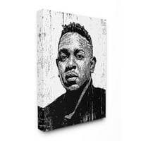 Stupell Industries Kendrick Lamar Music Icon Minimalni utisnut portretni dizajn Neila Shigleyja, 30 40