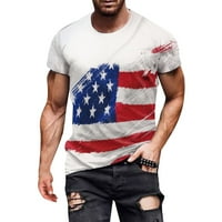 Digitalni okrugli modni 3-inčni kratka Muška ležerna ljetna majica s rukavima neovisnosti, majica s okruglim vratom, Muške majice