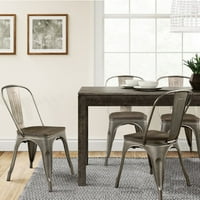 Za unutarnju i vanjsku upotrebu, sklopivi šik stol za blagovanje u kafiću Bistro s metalnom stolicom, set od 4