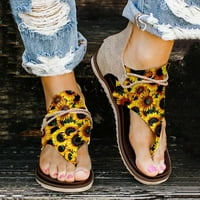 Ženske sandale na rasprodaji na rasprodaji ženske ljetne cipele sa suncokretovim otvorenim prstima udobne ravne cipele s patentnim