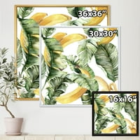 Dizajnerska umjetnost lišće sa zrelim bananama s nautičkom i obalnom tematikom, uokvireni zidni otisak na platnu