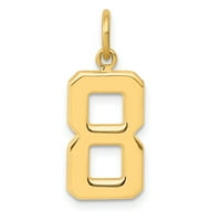 Karatno žuto zlato od 10 karata, lijevano, srednje polirano, privjesak s brojevima od žutog zlata od 10 karata, lagana ogrlica od
