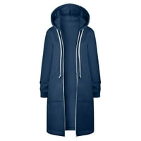Kardigan za žene ženska modna ženska jednobojna jakna s izolacijom i runom zimski casual džemper s patentnim zatvaračem dugih rukava