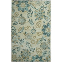 Prijelazni cvjetni tepih od 5 98 inča u krem plavoj boji