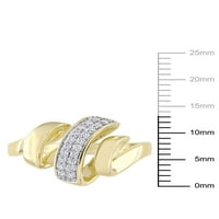 Uvijeni apstraktni prsten od žutog zlata s dijamantom od 10 karata