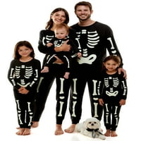 Derek srčani sjaj u tamnom kosturu koji odgovara obiteljskoj pidžami za Halloween set