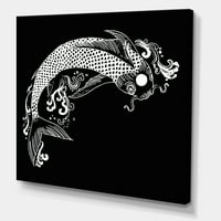 DesignArt 'chinoiserie s koi ribom i' tradicionalno platno zidna umjetnička tiska