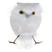 6.5 Bijela pernata snježna sova ptica figura