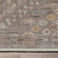 Dobro tkani Asha Anja Vintage plemenske sive boje 2'3 7'3 trčanje tepih