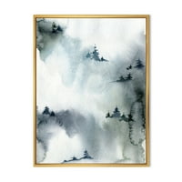 Minimalističke snježne smreke s uokvirenom slikom zimska šuma umjetnički tisak na platnu