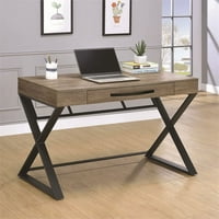 Radni stol s postoljem i 1 ladicom u tamno sivoj boji-oblik: pravokutni