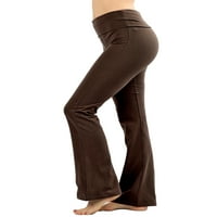 Lepršave joga hlače za vježbanje od rastezljivog pamuka s visokim strukom