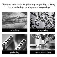 Dijamantne bušilice za brušenje, 1 8-inčne rotirajuće oštrice s drškom za rezbarenje, poliranje, graviranje i brušenje