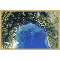 Duboka plava laguna uokvireni tisak slikanja