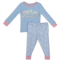 Sol Sleep mališani djevojka dugi rukav pidžama set za spavanje, veličine mjeseci-4t