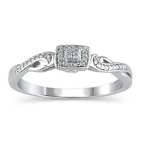 Carat T.W. Drži mi prsten za obećanje Diamond Diamond u Sterling Silver, veličina 8