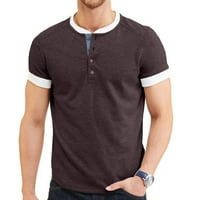 Kratka košulja s popustom muške Casual majice kratkih rukava modni jednobojni pulover s okruglim vratom Majica na kopčanje opremljena