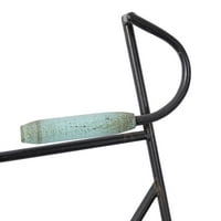 Dekodirajte crni metalni dekor zida bicikla sa sjedalom i ručkama