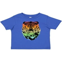 Šareni Tigar s gradijentom, Zalazak sunca s palmama, poklon majica za dječaka ili djevojčicu-mališan