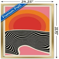 Minimalistički plakat za zalazak sunca, 22.375 34 uokviren