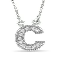Jewelersclub naglasak bijeli dijamant c početni privjesak od srebra od sterlinga