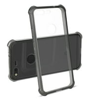 Google Slim futrola za telefon Google Pixel Clear Slučaj odbojnika sa zaštitom jastuka u zraku u bistroj crnoj boji