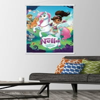 Nickelodeon Nella The Princess Knight - Grupni zidni plakat s drvenim magnetskim okvirom, 22.375 34