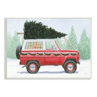 Studell Indiss Crveni komunalni kamion zima božićno drvce Snježna šuma, 10, dizajn Jamesa Wiensa