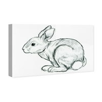 Wynwood Studio životinje zidne umjetničke platnene otiske Skicey Hare Životinje - crno, bijelo