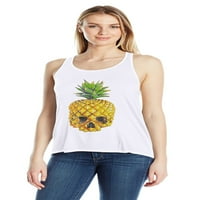 Ženska lepršava Majica Bez rukava s printom lubanje ananasa