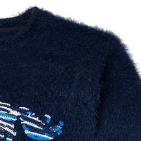 Pulover pulover s uzorkom od mekog perja i šljokica za djevojčice u veličinama 4-18