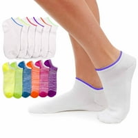 Par ženskih čarapa s niskim izrezom gležnja, nisu prikazane, bijele neonske, u raznim bojama za djevojčice od 9 do 11 godina