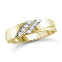 Jewelersclub Trio Dijamantni prstenovi za žene - Karat bijeli dijamantni prsten nakit - 14K Zlatni plaćeni trio trake za žene - trio