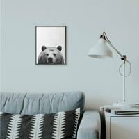 Crno-bijeli animalistički dizajn s velikom glavom medvjeda u okviru meme iz meme-a