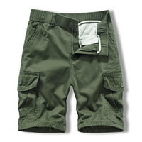 Plus veličina elastični pojas na Vezici Muške kratke teretne hlače u boji Vojske zelene veličine