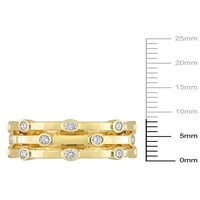 Dijamantni prsten od srebra izrađen od A. N. N., 18K pozlaćen žutim zlatom, s mogućnošću nadogradnje