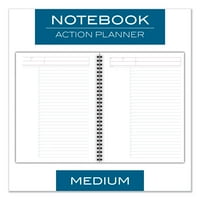 Poslovna bilježnica za planiranje aktivnosti u ožičenom povezu, tamno siva, 9. 7.5 listova