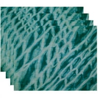 Jednostavno Daisy 18 14 Shibori Stripe Geometric Print Placemats, set od 4