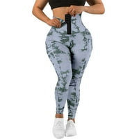 Ženske hlače s otiskom u donjem rublju Plus size kukice za utezanje s džepom duge tajice s printom za jogu